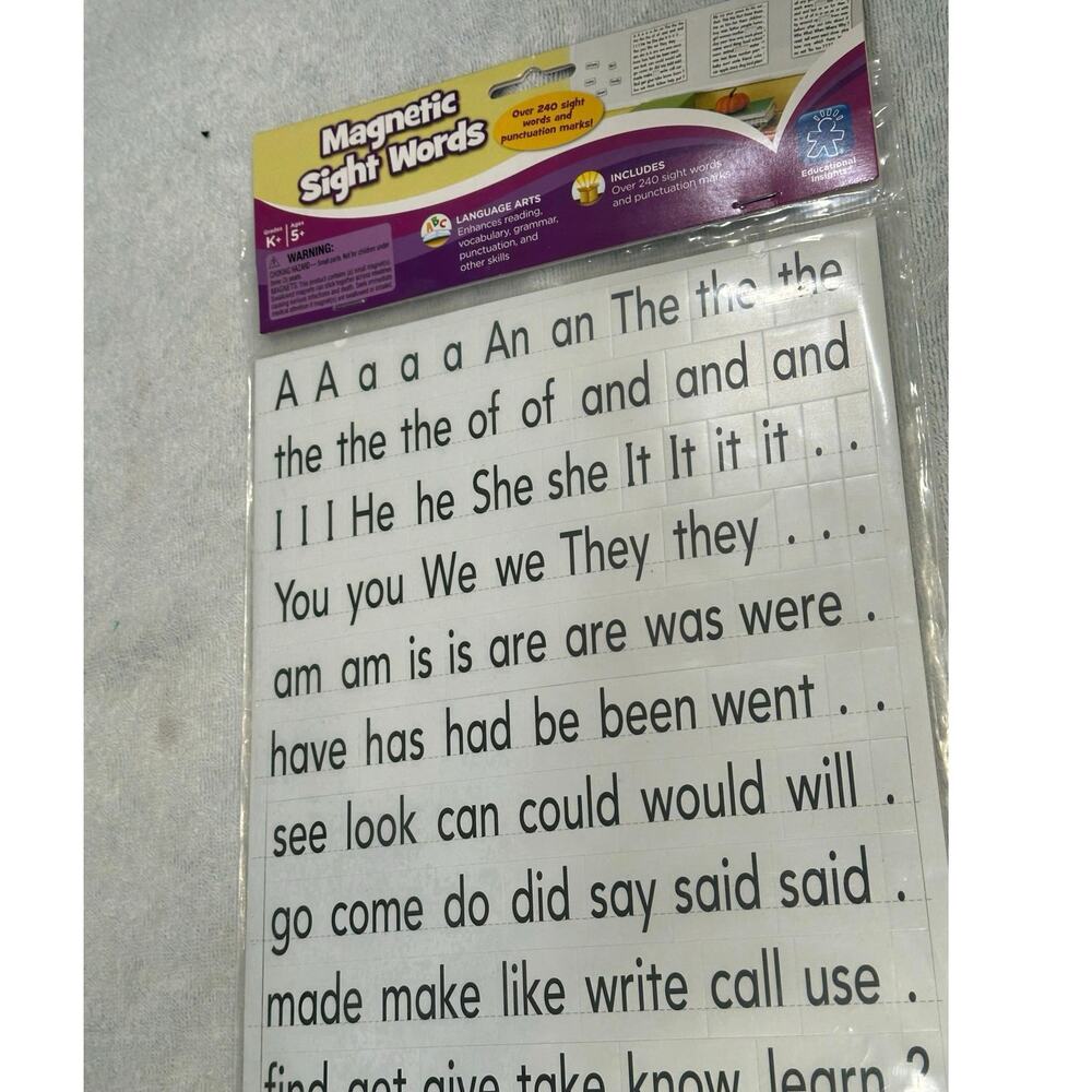 Kids magnetic sight words